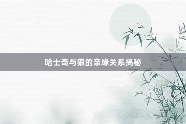 哈士奇与狼的亲缘关系揭秘