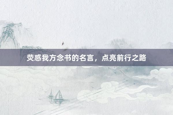 荧惑我方念书的名言，点亮前行之路
